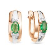 268-211-5,15 Серьги с изумрудами бренд Brilliant Style (Au 585)