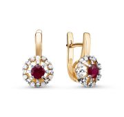 02-3845/3-3,84 Серьги с рубинами бренд Бриллианты Костромы (Au 585)