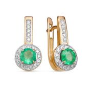 02-3249/1-4,35 Серьги с изумрудами бренд Бриллианты Костромы (Au 585)