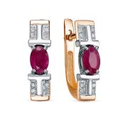 02-4446/3-4,46 Серьги с рубинами бренд Бриллианты Костромы (Au 585)
