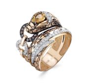 01-4808-7,63 Кольцо змея с цитрином бренд Бриллианты Костромы (Au 585)