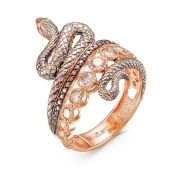 01-2351-6,01 Кольцо змея с бриллиантами бренд Бриллианты Костромы (Au 585)