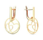 1400013370 Серьги сердце (Au 585)