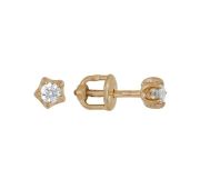 1200015151-2 Серьги пуссеты с фианитами (Au 585)