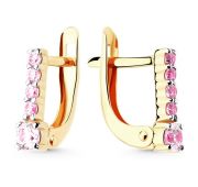 120021F451-2 Серьги детские с фианитами (Au 585)