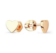 1400015852 Серьги пуссеты сердце (Au 585)