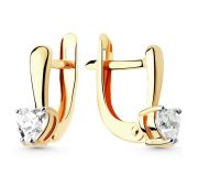 120021F455-1 Серьги детские сердце  (Au 585)