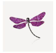 RSBR206R Брошь стрекоза с рубинами бренд Styleavenue (Серебро 925)