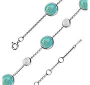 05-2640/0М82-00 Браслет с амазонитом и агатами бренд Алькор (Серебро 925)