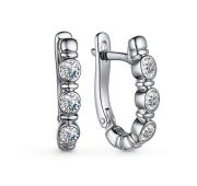 02-3113/00КЦ-00 Серьги фианитами бренд Алькор (Серебро 925)