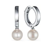 02-3066/0ЖСВ-00 Серьги конго с жемчугом бренд Алькор (Серебро 925)