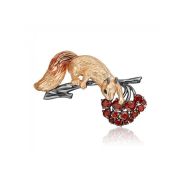04-0297-00-204-1111 Брошь белка с гранатом и эмалью бренд Platina (Au 585)
