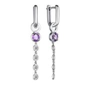 02-3859/00АМ-00 Серьги с аметистом бренд Алькор (Серебро 925)