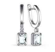 02-3148/00ГХ-00 Серьги с горным хрусталем бренд Алькор (Серебро 925)