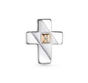 03-3872/000Б-00-0,97 Подвеска крест с бриллиантом бренд Алькор (Серебро 925)