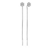 02-3357/00КЦ-00 Серьги продевки цветок бренд Алькор (Серебро 925)