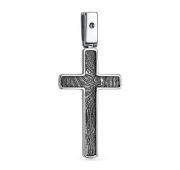 03-3835/00ЧБ-17-4,26 Подвеска крест с бриллиантом бренд Алькор (Серебро 925)
