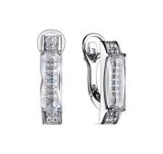 02-2095/00КЦ-00 Серьги с фианитами бренд Алькор (Серебро 925)