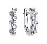 02-3926/00КЦ-00 Серьги с фианитами бренд Алькор (Серебро 925)