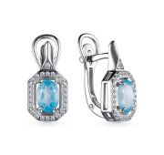 02-3669/00ГА-00 Серьги с агатом бренд Алькор (Серебро 925)