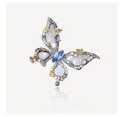 BUTBR308-2 Брошь бабочка с перламутром бренд Styleavenue (Серебро 925)