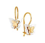 21536 Серьги детские бабочки (Au 585)