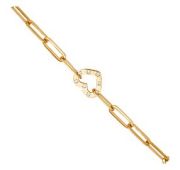 Б23037 Браслет сердце с фианитами (Au 585)