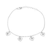 643232 Браслет сердце с цирконом (Серебро 925)