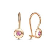 1201867 Серьги детские с фианитами бренд Delta (Au 585)