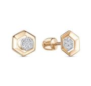 0506135 Серьги пуссеты с фианитами бренд Delta (Au 585)