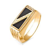 040140 Кольцо мужское с фианитом бренд Delta (Au 585)