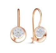 1205811 Серьги детские с фианитами бренд Delta (Au 585)