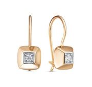 1206019 Серьги детские с фианитами бренд Delta (Au 585)