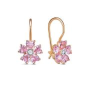 1203431 Серьги детские цветок бренд Delta (Au 585)