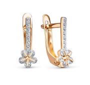 1205288 Серьги детские цветок бренд Delta (Au 585)