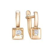 1206117 Серьги детские с фианитами бренд Delta (Au 585)