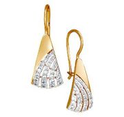 19876 Серьги с фианитами из золота (Au 585)