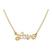 КО22911 Колье Love с фианитами (Au 585)