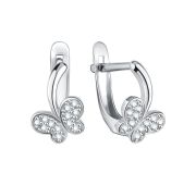 13-72-0001-24086 Серьги детские бабочки (Серебро 925)