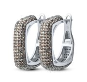 2211321748brp-m Серьги конго с цирконием (Серебро 925)