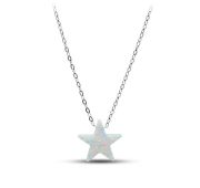 0512713490а Колье звезда с опалом (Серебро 925)