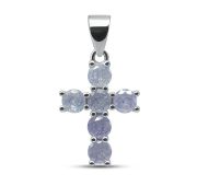 032025746lvnd Подвеска крест с цирконием (Серебро 925)