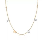 8-759-10-3,4 Колье LOVE (Любовь) бренд Первая Бриллиантовая Компания (Au 585)