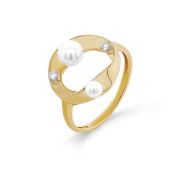 11-21843-1500-2,68 Кольцо с жемчугом и бриллиантами бренд Kabarovsky (Au 585)