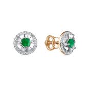 С02760-123-1,93 Серьги пуссеты с изумрудами (Au 585)