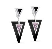 12-464-80001 Серьги с деревом граб и фианитами бренд Kabarovsky (Серебро 925)