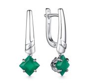 02-4034/БРАГ-00-3,25 Серьги с агатами бренд Алькор (Серебро 925)