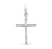 03-1244/00КЦ-00 Подвеска крест с фианитами бренд Алькор (Серебро 925)
