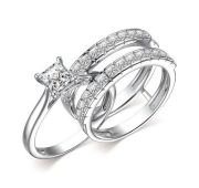 01-3611/00КЦ-00 Кольцо с фианитами бренд Алькор (Серебро 925)