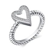 01-3961/00КЦ-00 Кольцо сердце с фианитами бренд Алькор (Серебро 925)